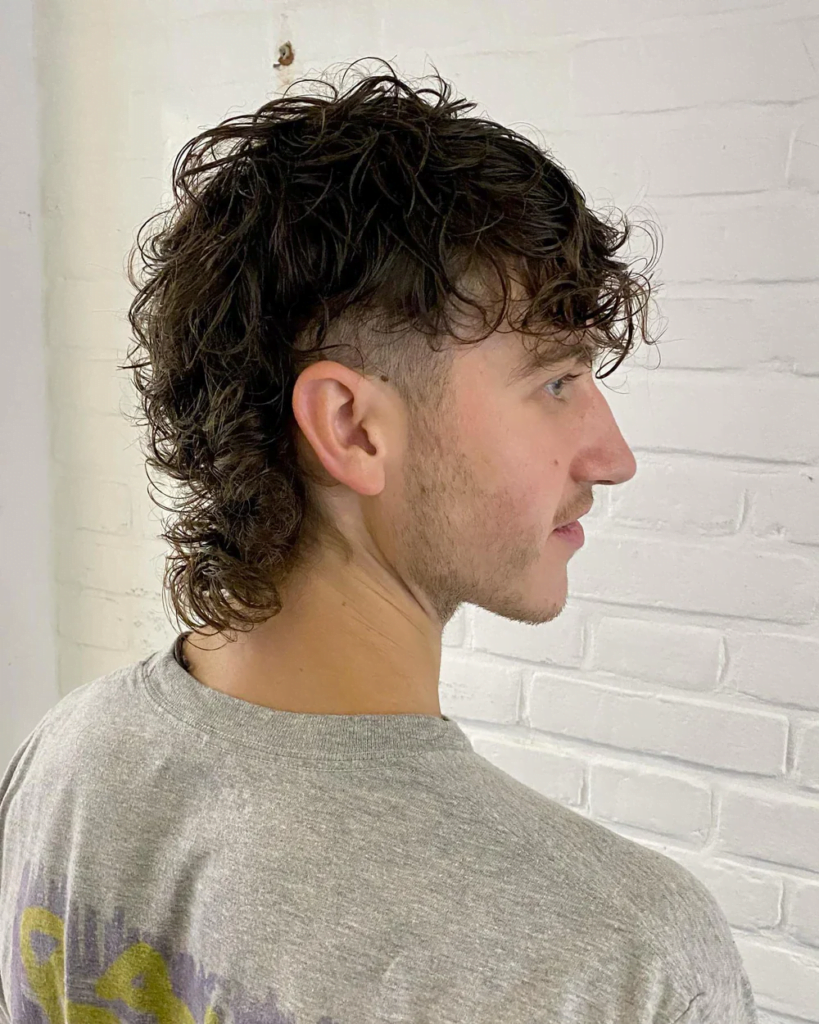 buzzed sides with curly