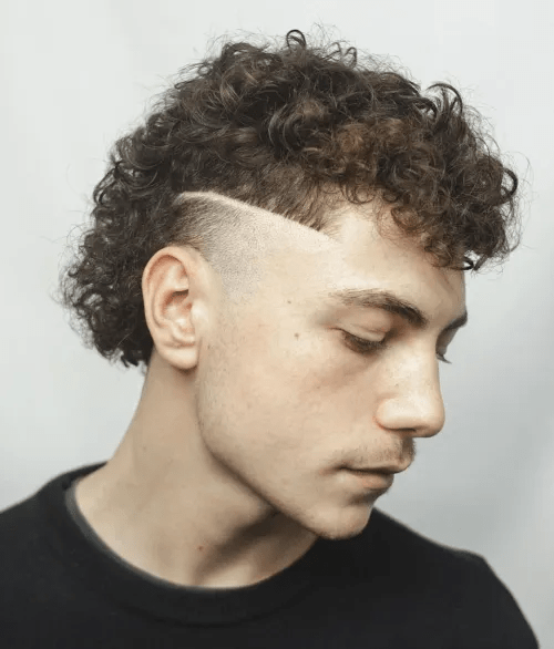 temple fade curly